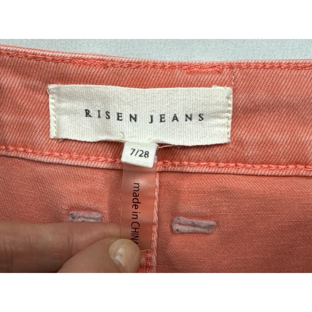 Risen Jeans Women's Pink Cargo Jogger Stretch Denim Jeans - Size 7/28 (28x27) - Picture 4 of 6